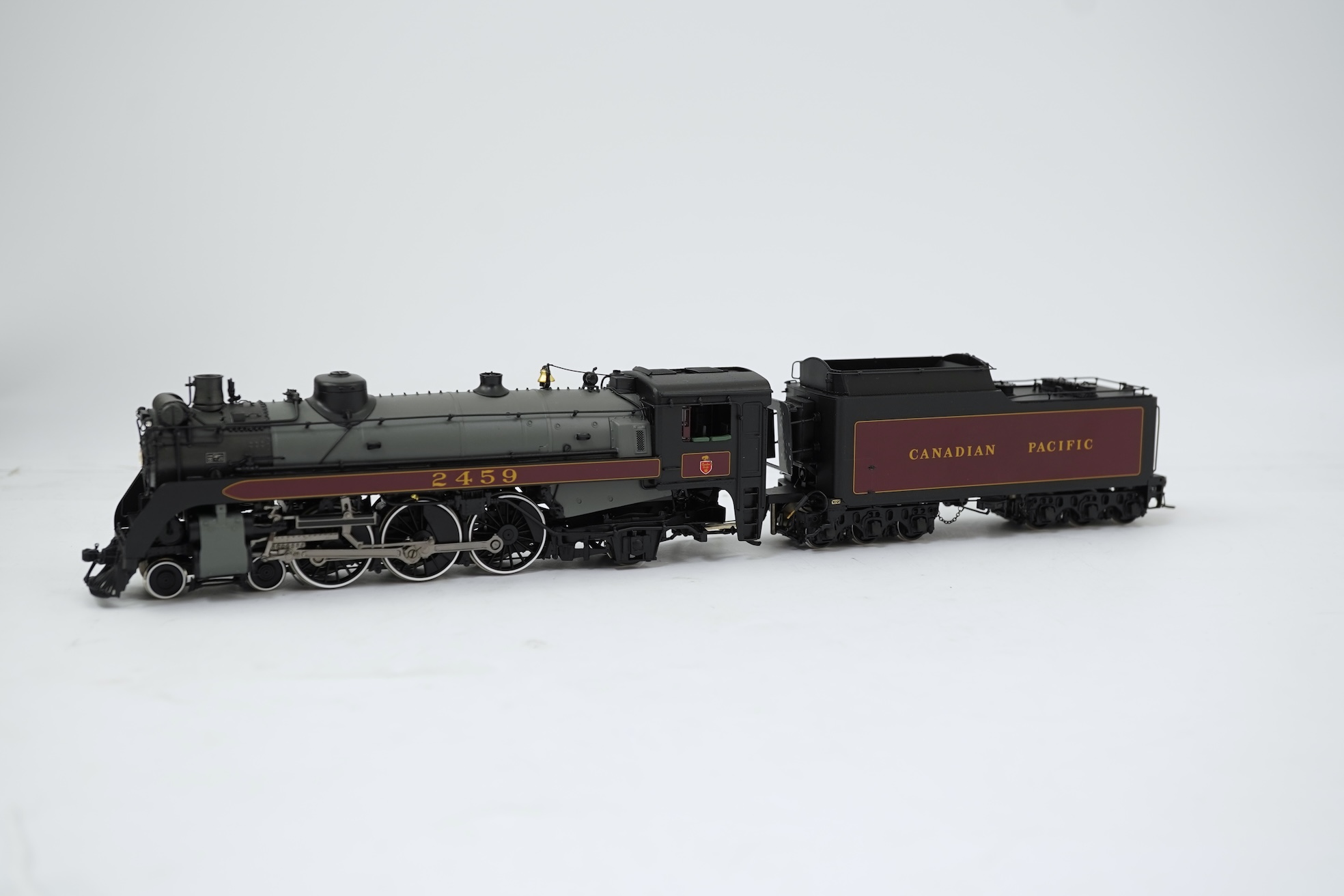 A boxed HO gauge Division Point model of Canadian Pacific Railway G-3h, 2459, 4-6-2 locomotive with bogie tender, powered for two rail operation.